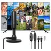 Zenwire Qoltec Wewnętrzna Antena TV DVB-T2 ze wzmacniaczem sygnału i magnetyczną podstawą | 4K | 28dBi | 5m