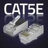 Kištukas jungtis rj45 cat5e ftp praėjimas per paauksuoti kontaktai 100 vienetų Qoltec