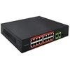 Šakotuvas Qoltec Przełącznik sieciowy SWITCH Fast Ethernet PoE | 16x RJ45 10/100 Mb/s | 2x RJ45 Uplink 1000 Mb/s | 1x SFP 1000 Mb/s