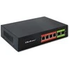 Šakotuvas Qoltec Przełącznik sieciowy SWITCH FAST Ethernet PoE | 4x RJ45 | 2x RJ45 Uplink | 65W | 10/100Mb/s