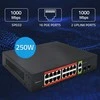 Šakotuvas Qoltec Przełącznik sieciowy SWITCH Gigabit Ethernet PoE | 16x RJ45 | 2x RJ45 Uplink | 2x SFP | 1000Mb/s