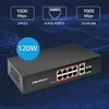 Šakotuvas „Qoltec SWITCH FAST Ethernet PoE“ tinklo komutatorius, 8x RJ45, PoE, 2x RJ45, Uplink, 1x SFP | 120 W | 1000 MB