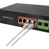 Šakotuvas Qoltec Przełącznik sieciowy SWITCH FAST Ethernet PoE | 4x RJ45 | 2x RJ45 Uplink | 65W | 10/100Mb/s