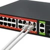 Šakotuvas Qoltec Przełącznik sieciowy SWITCH Gigabit Ethernet PoE | 16x RJ45 | 2x RJ45 Uplink | 2x SFP | 1000Mb/s