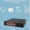 Šakotuvas Qoltec Przełącznik sieciowy SWITCH Gigabit Ethernet | 16x RJ45 | 2x SFP | 1000 Mb/s