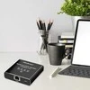 Šakotuvas „Qoltec Rozdzielacz“ skirstytuvas Ethernet mini jungiklis 1x4 RJ45 | 1000Mb/s | USB-C | Aliuminio