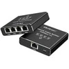 Šakotuvas „Qoltec Rozdzielacz“ skirstytuvas Ethernet mini jungiklis 1x4 RJ45 | 1000Mb/s | USB-C | Aliuminio