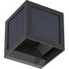 Sieninis šviestuvas 9W LED sieninis įkraunamas šviestuvas su saulės baterija ir judesio davikliu, juodas, 3000/4000/6000K, IP65