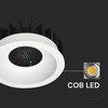 24W LED įleidžiamas šviestuvas, baltos/juodos sp., 3000-6400K, 24°