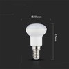 V-tac 2,9W LED lemputė, R39, E14, 3000K, 120°