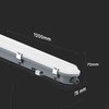 V-tac 36W LED šviestuvas T8, 120cm, 6500K, pieno sp. dangteliu, su 3h avariniu moduliu