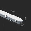 V-tac 48W LED šviestuvas T8, 150cm, 6500K, pieno sp. dangteliu, su 3h avariniu moduliu