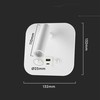 V-tac 8W LED sieninis šviestuvas, baltas, 3000K, su USB/PD jungtimi, CREE LED chip