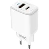 Įkroviklis USB V-TAC szybka 20W balta mini dual USB type-A type-C VT-3530