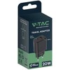 Įkroviklis USB V-TAC szybka 20W juoda mini dual USB type-A type-C VT-3530