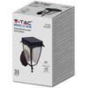 V-tac 2W sieninis lauko šviestuvas, juodas, 3000/6000K, su saulės baterija