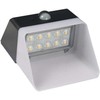 Sieninis šviestuvas V-tac 2W LED sieninis lauko šviestuvas su saulės baterija ir judesio davikliu, baltos/juodos sp., 4000K, IP65