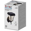 V-tac 2W LED pastatomas lauko šviestuvas, juodas, su saulės baterija, IP44