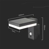 Sieninis šviestuvas V-tac 5,5W LED sieninis lauko šviestuvas su saulės baterija ir judesio davikliu, juodas, 3000K, IP54