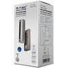 LED sieninis šviestuvas V-TAC su judesio davikliu, GU10, IP44, šviečia į viršų ir apačią, plieno spalvos