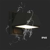 V-tac 15W LED sieninis šviestuvas, juodas, 3000K, IP65, šviečia į viršų ir į apačią