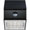 Sieninis šviestuvas V-tac 2,5W LED sieninis įkraunamas šviestuvas su saulės baterija ir judesio davikliu, juodas, 3000/4000/6000K, IP65