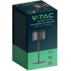 V-tac 1,5W LED įkraunamas stalo šviestuvas, juodas, 2700-5700K, dimeriuojamas, IP54