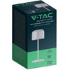 V-tac 1,5W LED įkraunamas stalo šviestuvas, baltas, 2700-5700K, dimeriuojamas, IP54