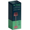 V-tac 2,7W LED įkraunamas stalo šviestuvas, šviesios bordo sp., 3000/4000/6000K, dimeriuojamas