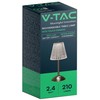 V-tac 3W LED įkraunamas stalinis šviestuvas, nikelio sp. korpusu, 3000/6000K, dimeriuojamas
