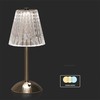 V-tac 3W LED įkraunamas stalinis šviestuvas, nikelio sp. korpusu, 3000/6000K, dimeriuojamas