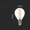 V-tac 4W LED filamentinė lemputė, E14, P45, 4000K