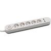 Ilgintuvas 5-vietis V-TAC, 2 usb jungtys, baltos spalvos, šviečiantis įjungimo mygtukas