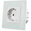 V-tac Kištukinis lizdas WIFI, balto stiklo apdaila, suderinamas su AMAZON ALEXA ir GOOGLE HOME
