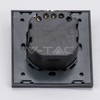 V-tac Kištukinis lizdas WIFI, juodo stiklo apdaila, suderinamas su AMAZON ALEXA ir GOOGLE HOME