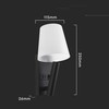 V-tac 2W LED sieninis šviestuvas, juodos/baltos sp., 3000K, CREE LED chip, su USB/PD jungtimi