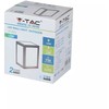 V-tac 12W LED sieninis šviestuvas, pilkas, IP65, 6400K