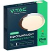 48W LED lubinis šviestuvas, baltos/medžio sp., 3000/4000/6000K, dimeriuojamas
