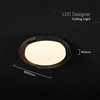 48W LED lubinis šviestuvas, juodos/medžio sp., 3000/4000/6000K, dimeriuojamas