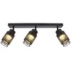 3x6W LED lubinis šviestuvas, juodas, 3000K