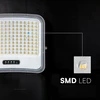25W LED prožektorius su saulės baterija, juodas, 3000/4500/6500K, dimeriuojamas