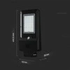 V-tac 20W LED gatvės šviestuvas su saulės baterija ir judesio davikliu, juodas, 3000/4000/6000K, 140°x70°