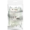 Opaski zaciskowe V-TAC 2.5x100mm balta 8kg Nylon66 (pakuotė. 100szt)