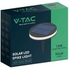 V-tac 1,8W LED įsmeigiamas lauko šviestuvas su saulės baterija, juodas, 3000K, IP54