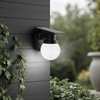Sieninis šviestuvas 0,9W LED įkraunamas sieninis fasado šviestuvas, juodas, 3000/4000/6400K, IP54, su saulės baterija