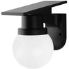 Sieninis šviestuvas 0,9W LED įkraunamas sieninis fasado šviestuvas, juodas, 3000/4000/6400K, IP54, su saulės baterija