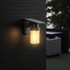 Sieninis šviestuvas 0,9W LED įkraunamas sieninis fasado šviestuvas, juodas, 2700/3200/5000K, IP54, su saulės baterija