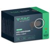 V-tac 14W LED sieninis šviestuvas, juodas, 4000K