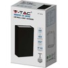 V-tac 4W LED sieninis šviestuvas, juodas, 6400K, IP65