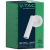 V-tac 2W LED sieninis šviestuvas, baltas, 3000K